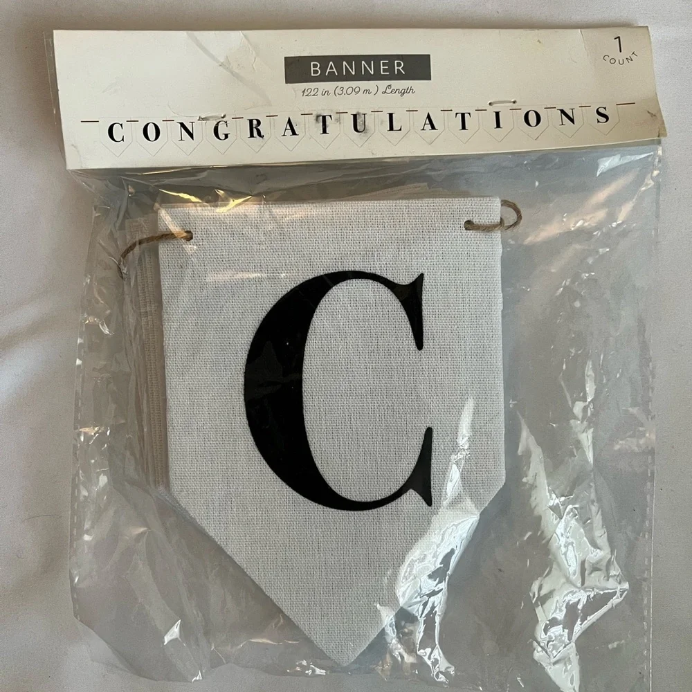 NEW Congratulations Banner white and black 3 for $20
